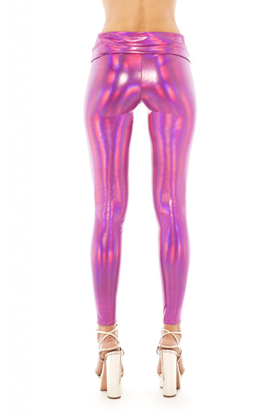 Shiny #Leggings and #Spandex Top: Mix-and-match pink and blue #27