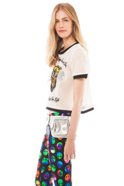 Cropped Mesh Tiger Top | Thumbnail 2