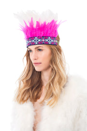 Pink and White Feather Headpiece | Thumbnail 2