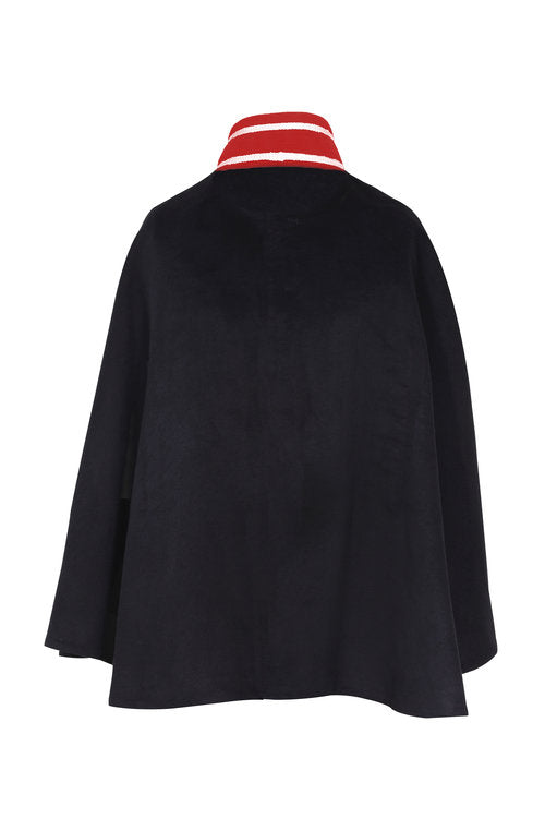 Black Velvet Cape with Red Persian Trim | Festivalia