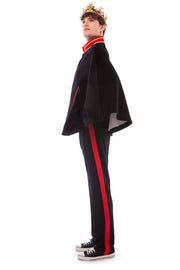 Black Velvet Cape with Persian Red Trim | Thumbnail 2