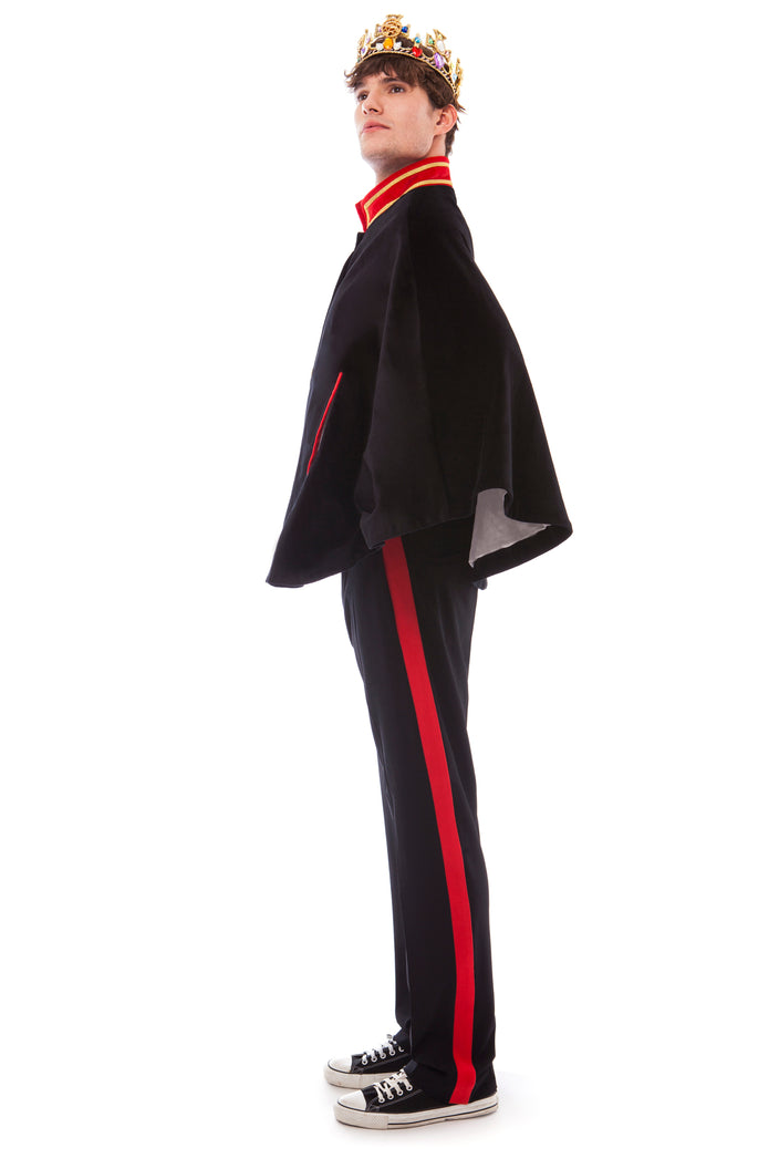 Black Velvet Cape with Persian Red Trim | Festivalia