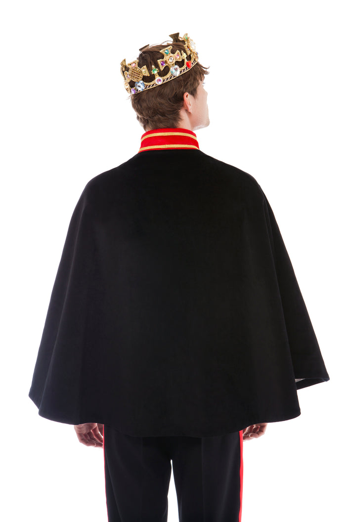 Black Velvet Cape with Persian Red Trim | Festivalia