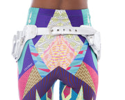 Double Pocket Silver Rainbow Leather Belt | Thumbnail 4