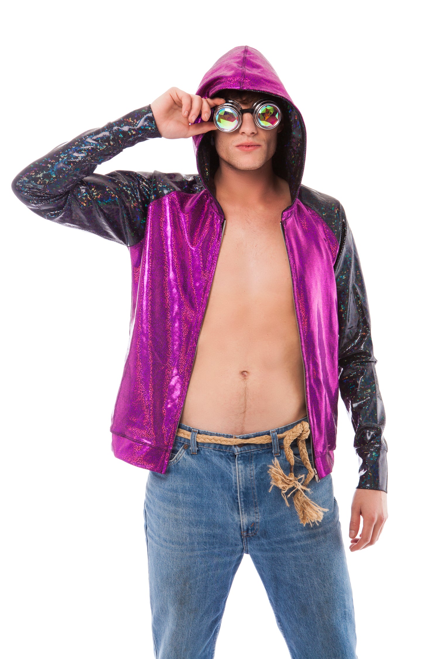 Purple Holographic Men's Hoodie | Festivalia