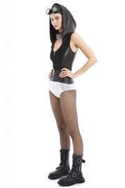 Leather Corset Hooded Top | Thumbnail 2