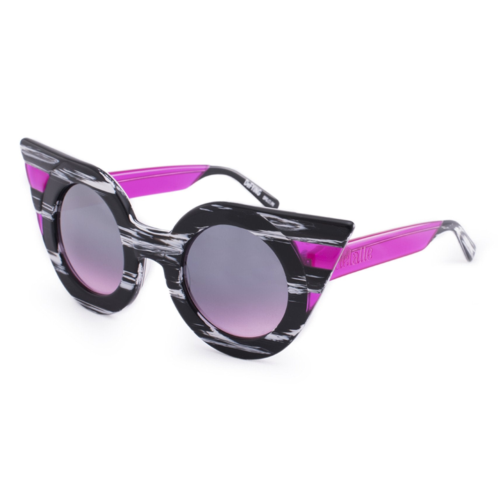 DeFying Black and Fuchsia Winged Sunglasses | Festivalia