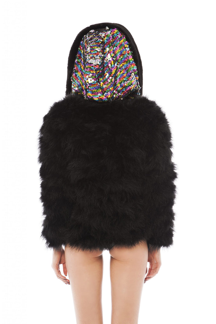 Black Feather Jacket | Festivalia