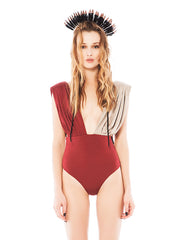 Kate Red and Nude Bodysuit | Thumbnail 1