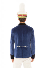 Blue Velvet Smoking Jacket | Thumbnail 4