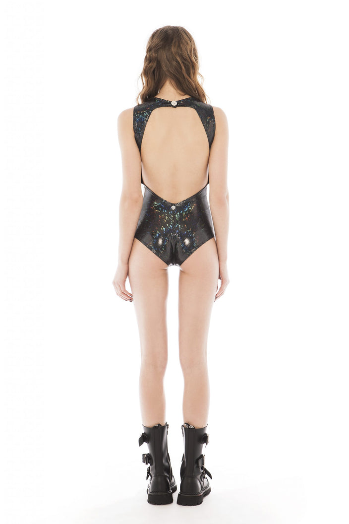 Black Holographic Bodysuit | Festivalia