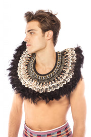 Black Feather, Shell and Beaded Collar | Thumbnail 2