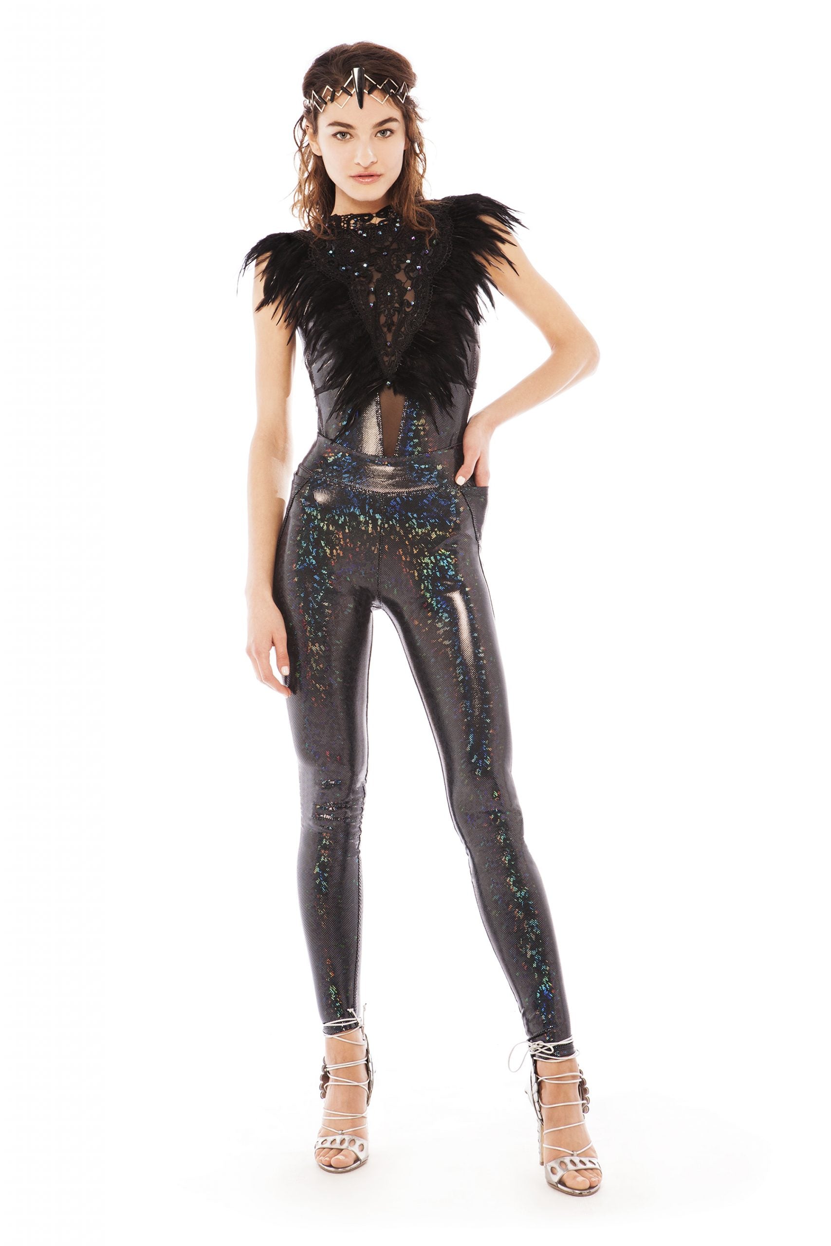 GUC* Beach riot high waisted black hologram sparkle holographic leggings  medium