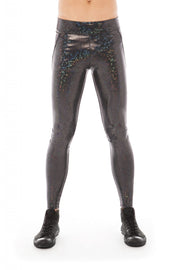 Black Holographic Men's Leggings | Thumbnail 1
