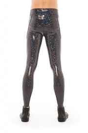 Black Holographic Men's Leggings | Thumbnail 3