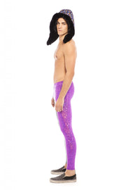 Silver & Purple Holographic Men's Leggings | Thumbnail 2