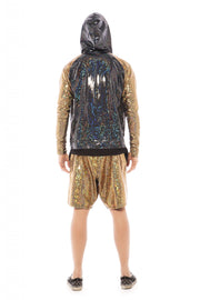 Gold Holographic Basketball Shorts | Thumbnail 3