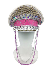 Adria Pink & Gemstone Encrusted Captain Hat | Thumbnail 1