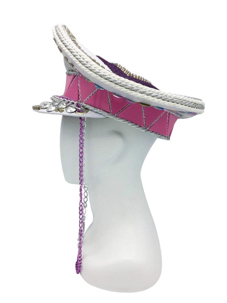 Adria Pink & Gemstone Encrusted Captain Hat | Festivalia