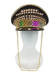 Radne Black and Rainbow Detail Military Style Hat | Thumbnail 1