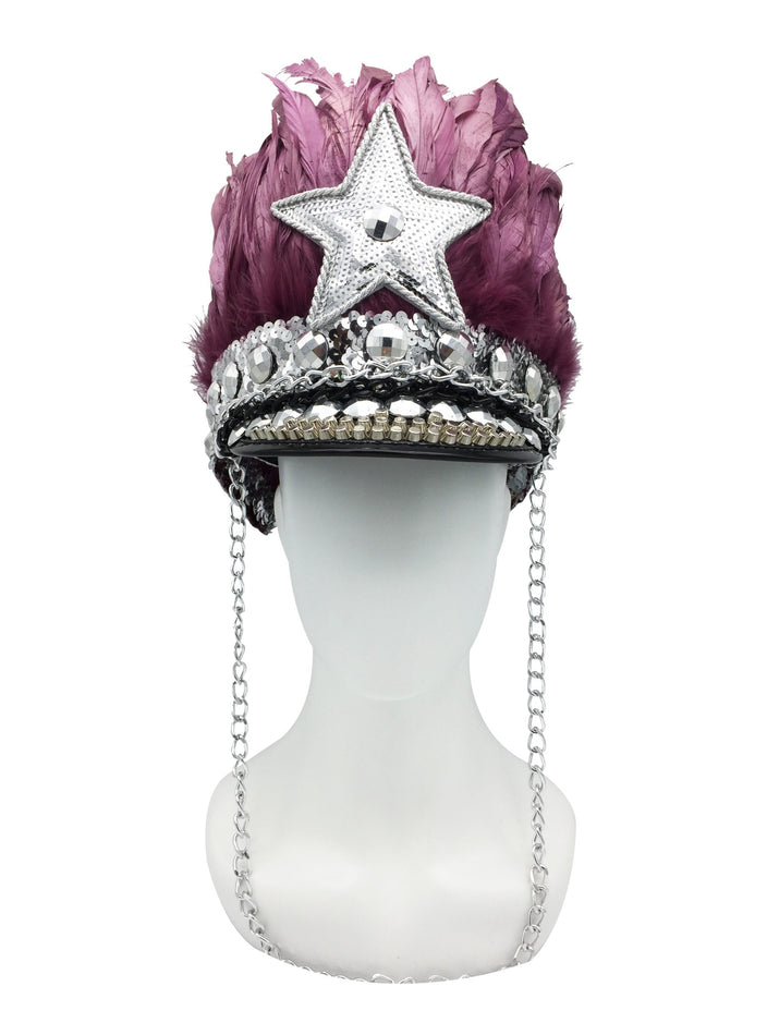 Calypso Feather and Star Military Style Hat | Festivalia