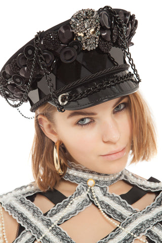 Catrina Captain Hat with Skull Embellishment