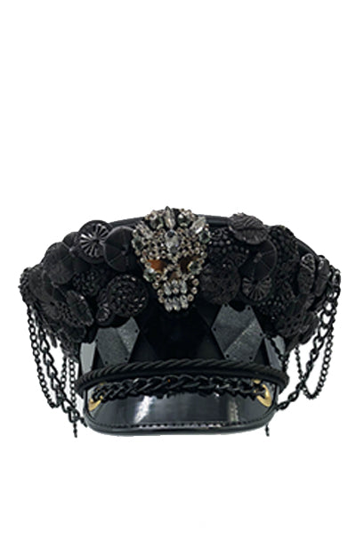Men's Catrina Captain Hat with Skull Embellishment | Festivalia