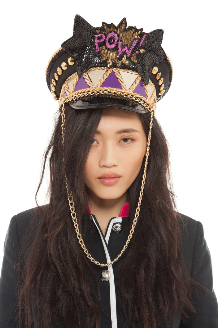 Koop Pow Embellished Military Style Hat | Festivalia