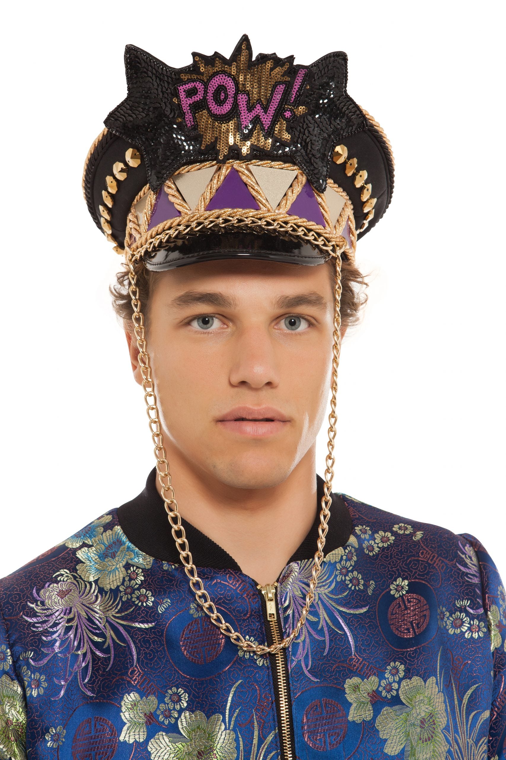 Men's Koop Pow Embellished Military Style Hat | Festivalia