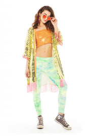 Pastel Green Velvet Leggings | Thumbnail 3