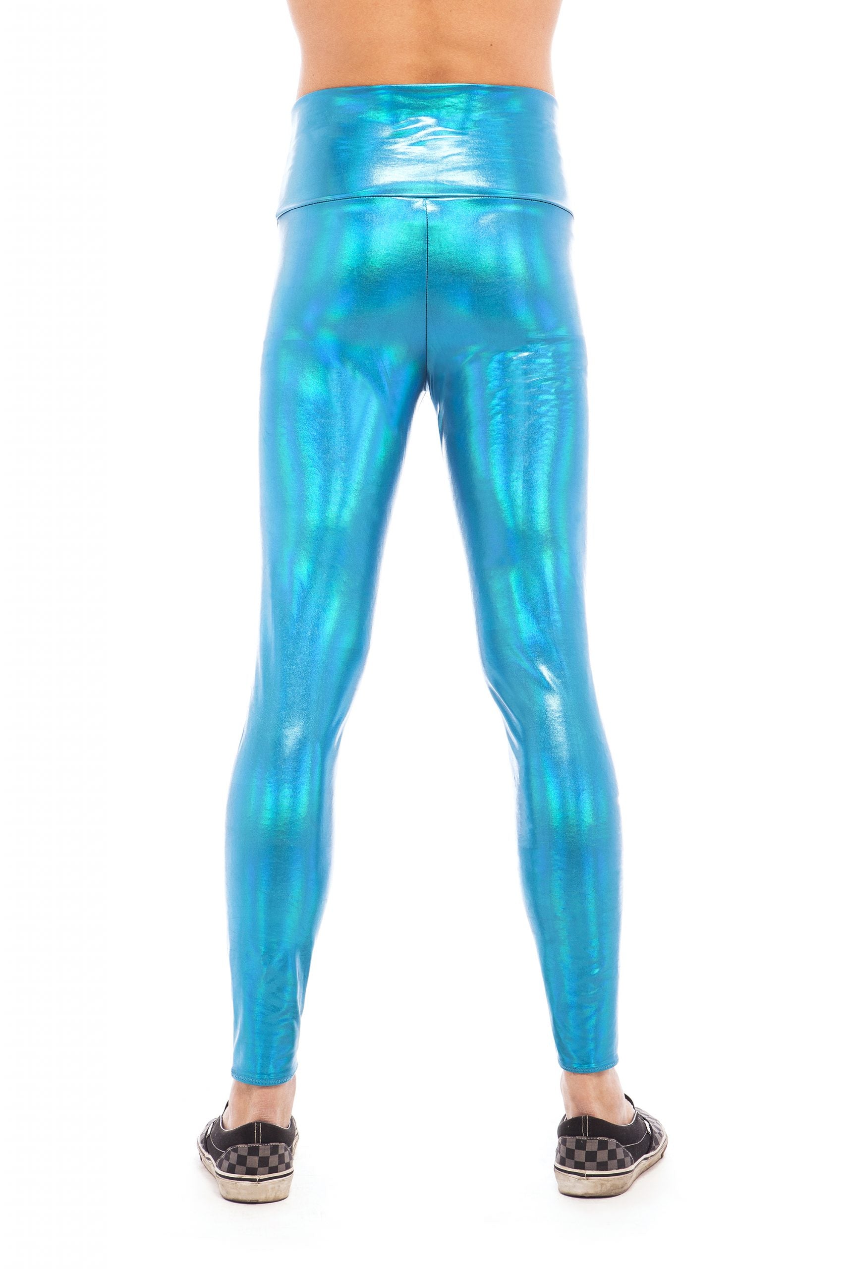 Iridescent Turquoise Men's Leggings | Festivalia