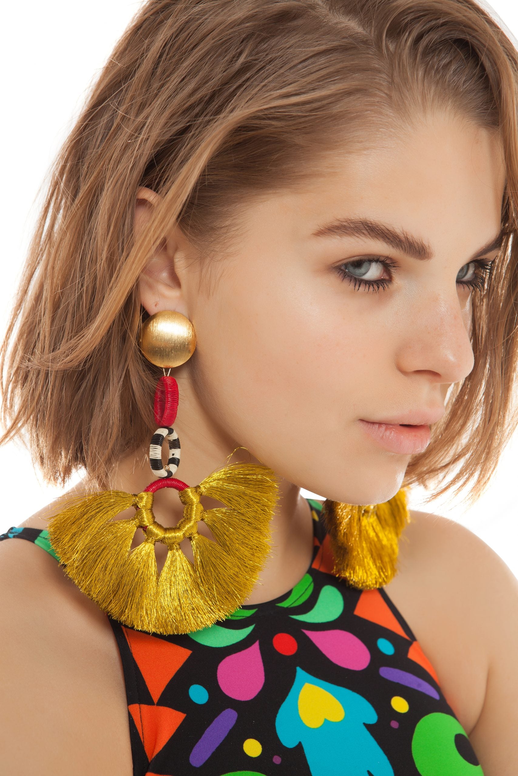 Phakar Gold Tassel Earrings | Festivalia