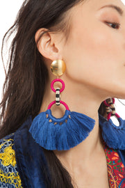 Elettra Blue Tassel Earrings | Thumbnail 2