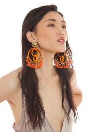 Innercircle Orange Hoop Earrings | Thumbnail 1