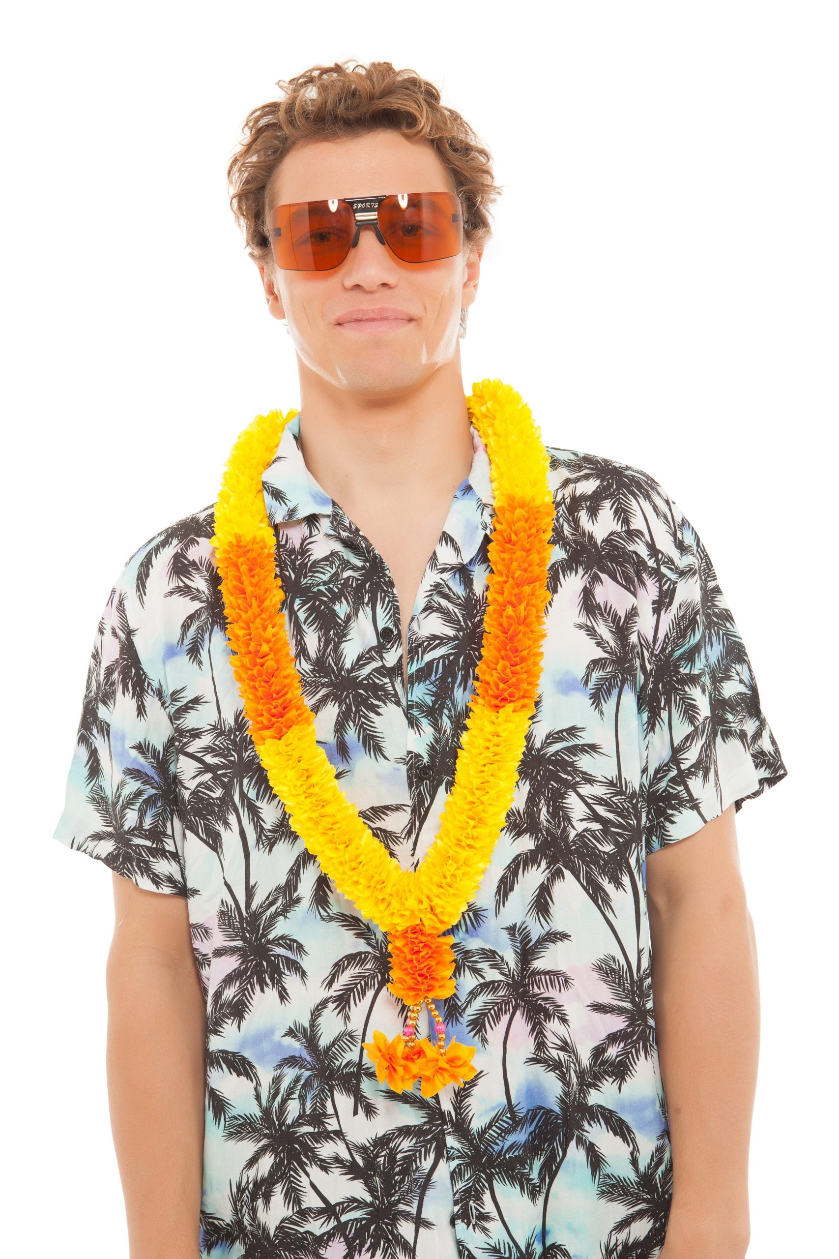 Men's The Darjeeling Yellow and Orange Necklace with Beading | Festivalia