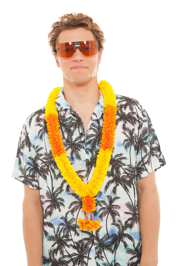 Men's The Darjeeling Yellow and Orange Necklace with Beading | Festivalia