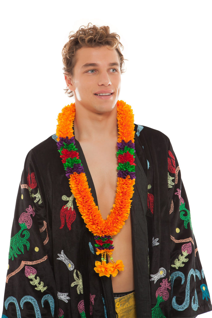 Men's The Darjeeling Orange Necklace with Beading | Festivalia