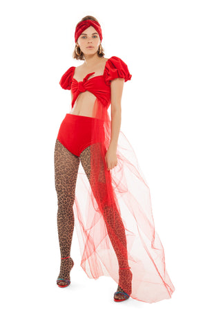 The Passionata Red Velvet Two Piece Suit
