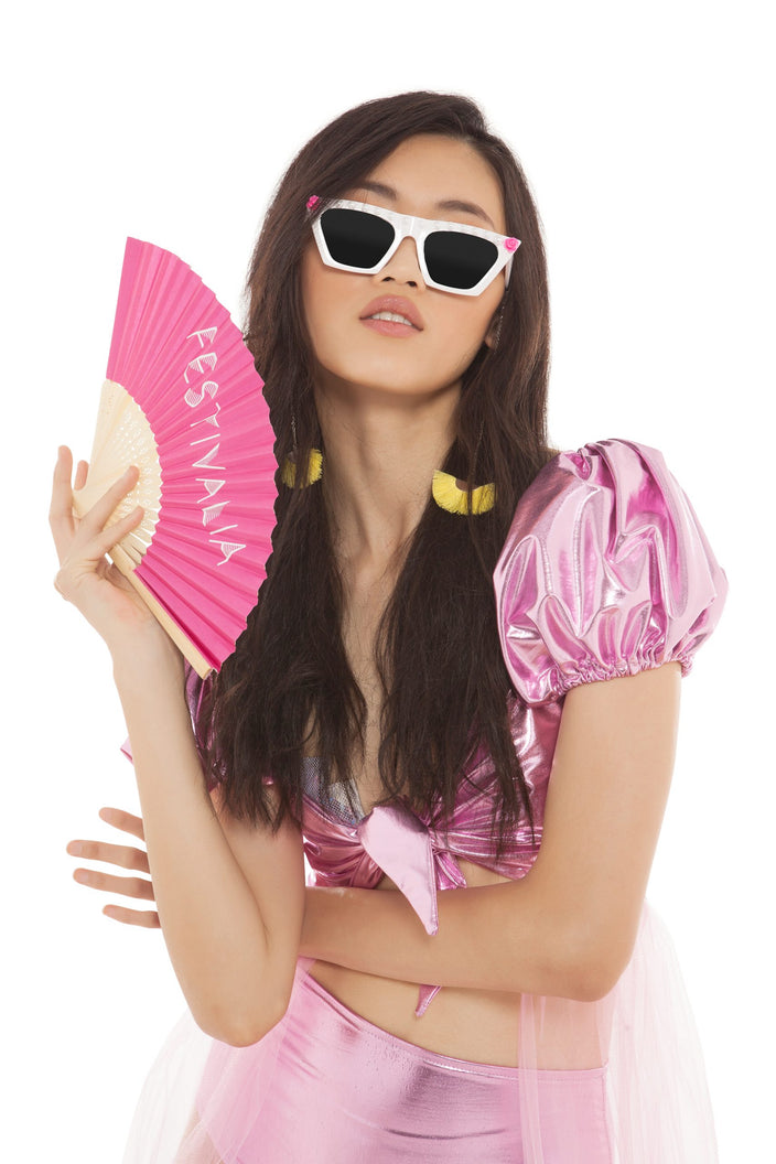 La Féerique Pink Metallic Two Piece Suit | Festivalia