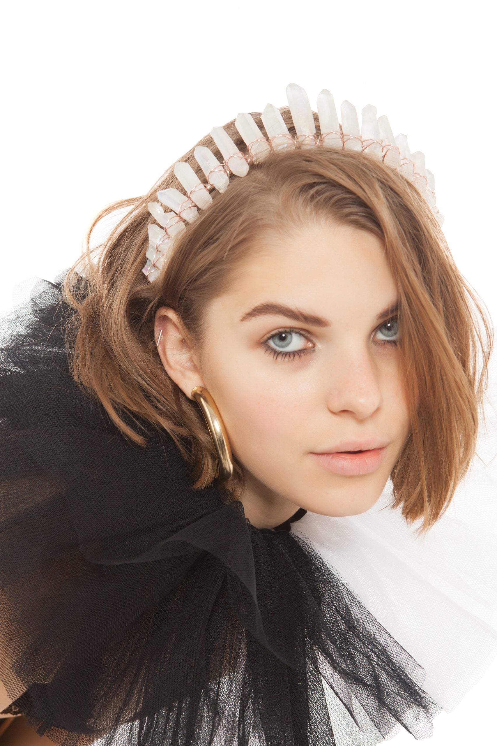 Rainbow LED Light Crystal Quartz Tiara | Festivalia