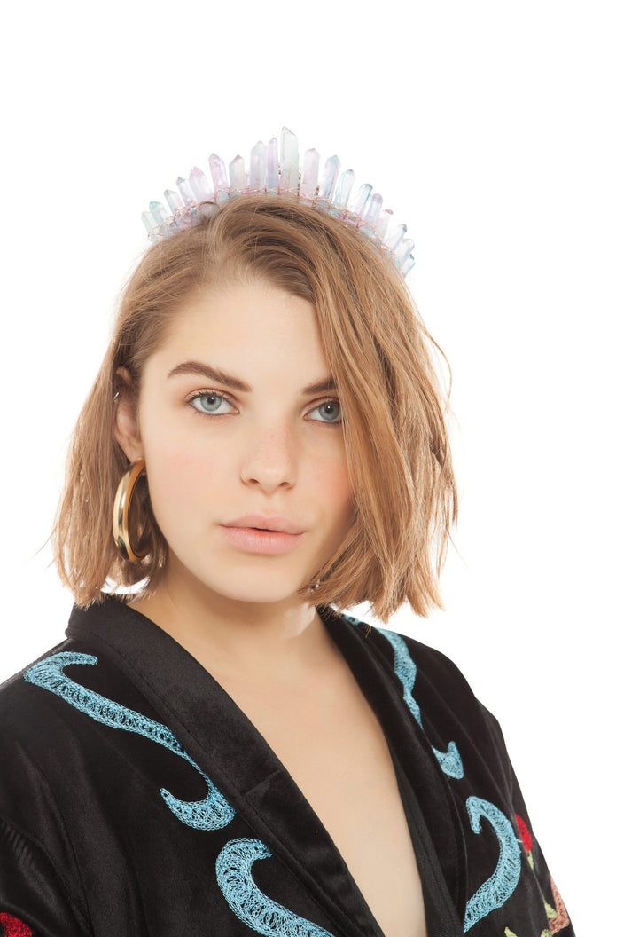Cotton Candy Crystal Quartz Tiara | Festivalia