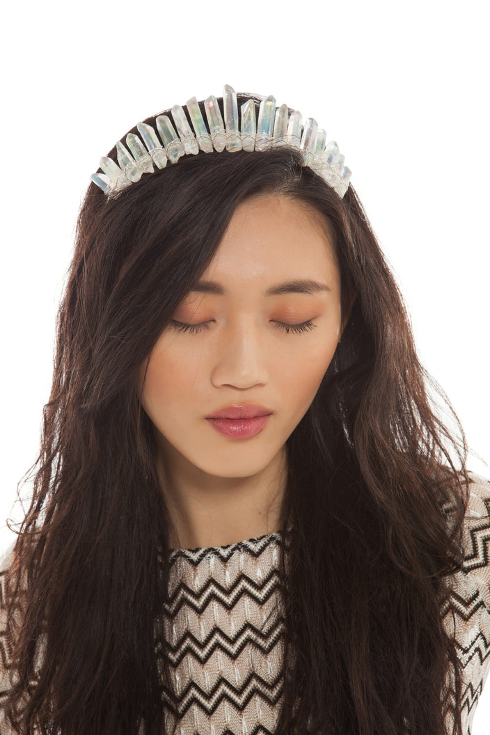 Transparent Crystal Quartz Tiara | Festivalia