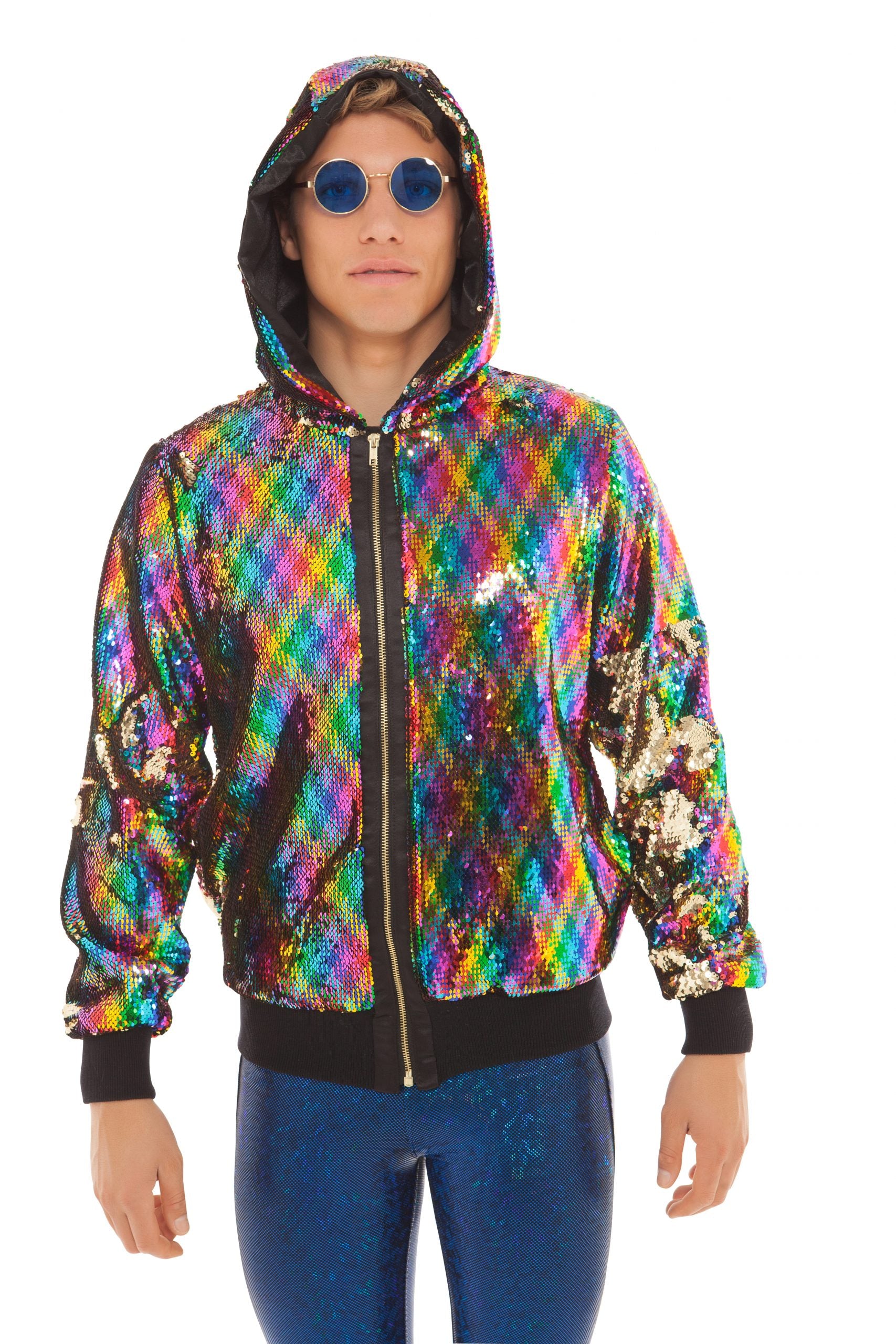 Mens Shawl Lapel Suit Blazer Rainbow Glitter Sequin Jacket Dress Party Show  Dance Costume | Wish