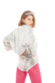 Pink Faux Fur and Sequin Jacket | Thumbnail 2