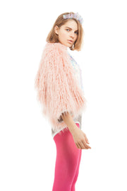 Pink Faux Fur and Sequin Jacket | Thumbnail 4