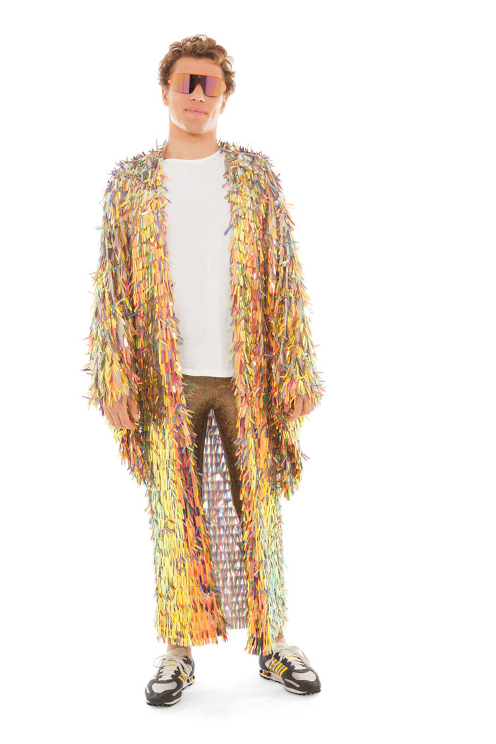 Men's Iridescent Gold Tinsel Robe | Festivalia