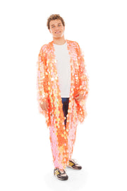 Men's Fluo Orange Sequin Robe | Thumbnail 1