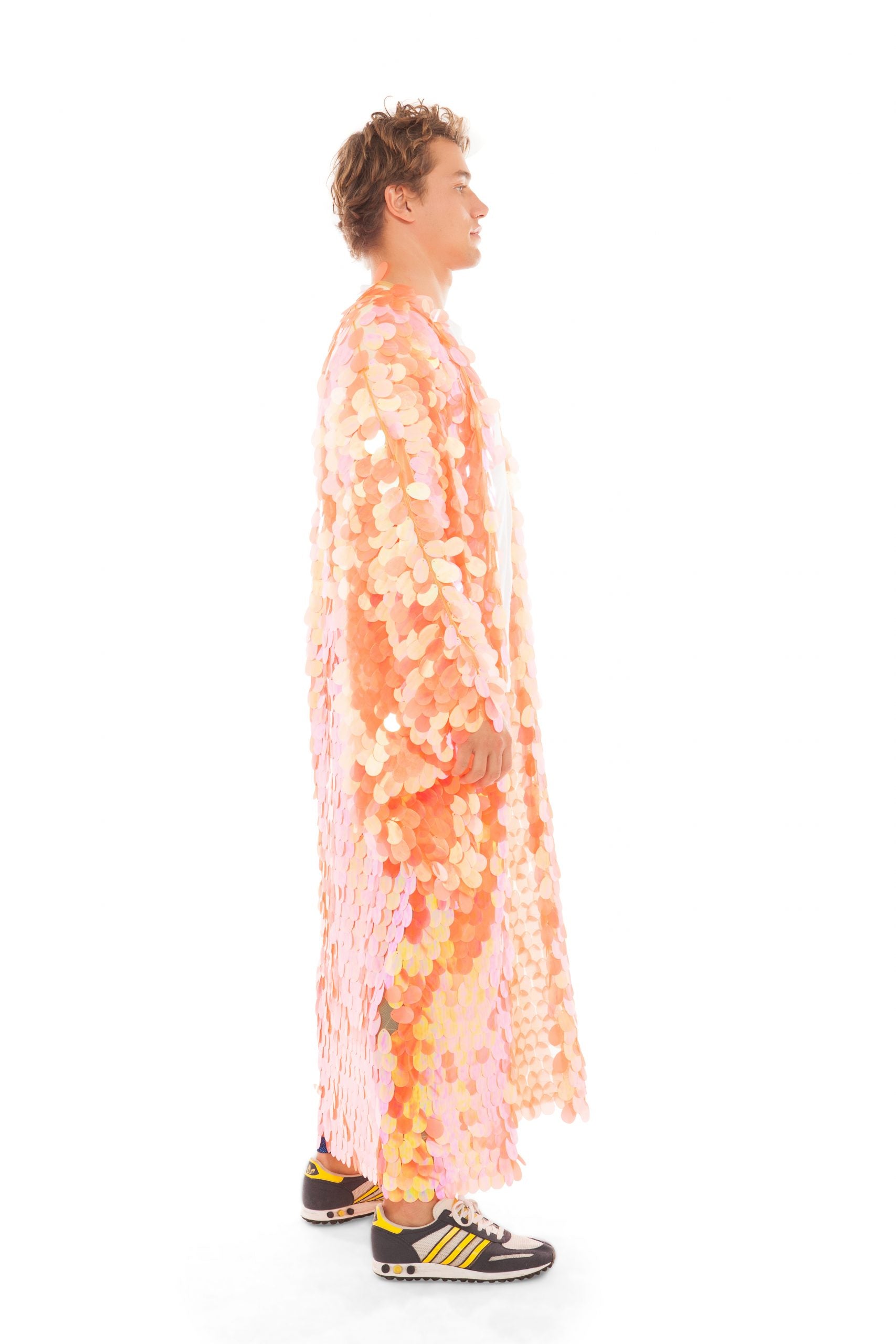 Men's Fluo Orange Sequin Robe | Festivalia