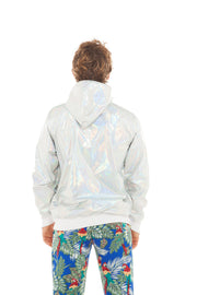 Holographic Silver Hooded Windbreaker | Thumbnail 3