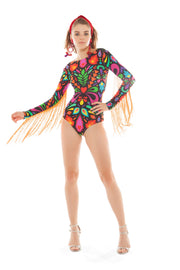 Femina Magicae Bodysuit with Orange Fringe | Thumbnail 1